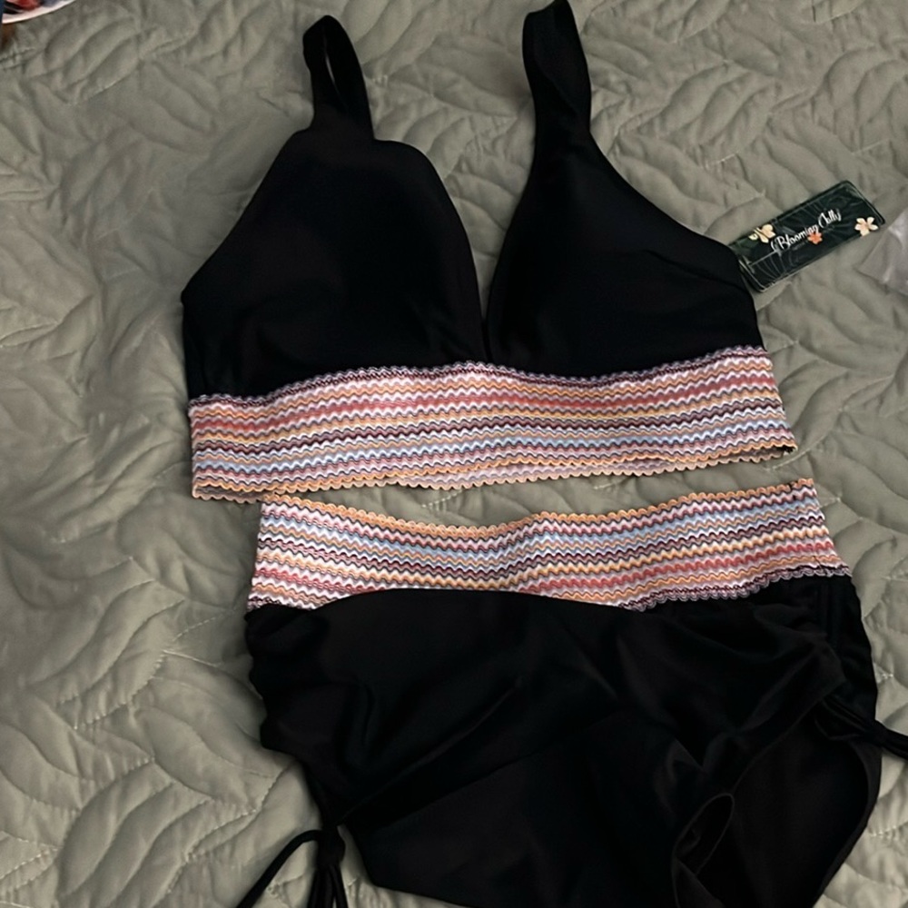 Elegant Black High Waisted Bikini with Minimalist Design and TUMMY CONTROL!!!!